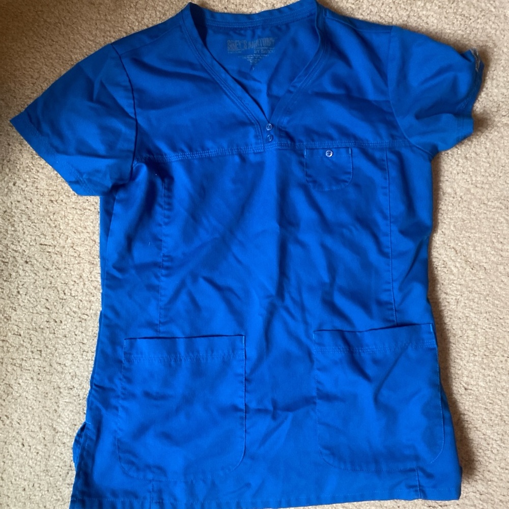 Blue scrub top